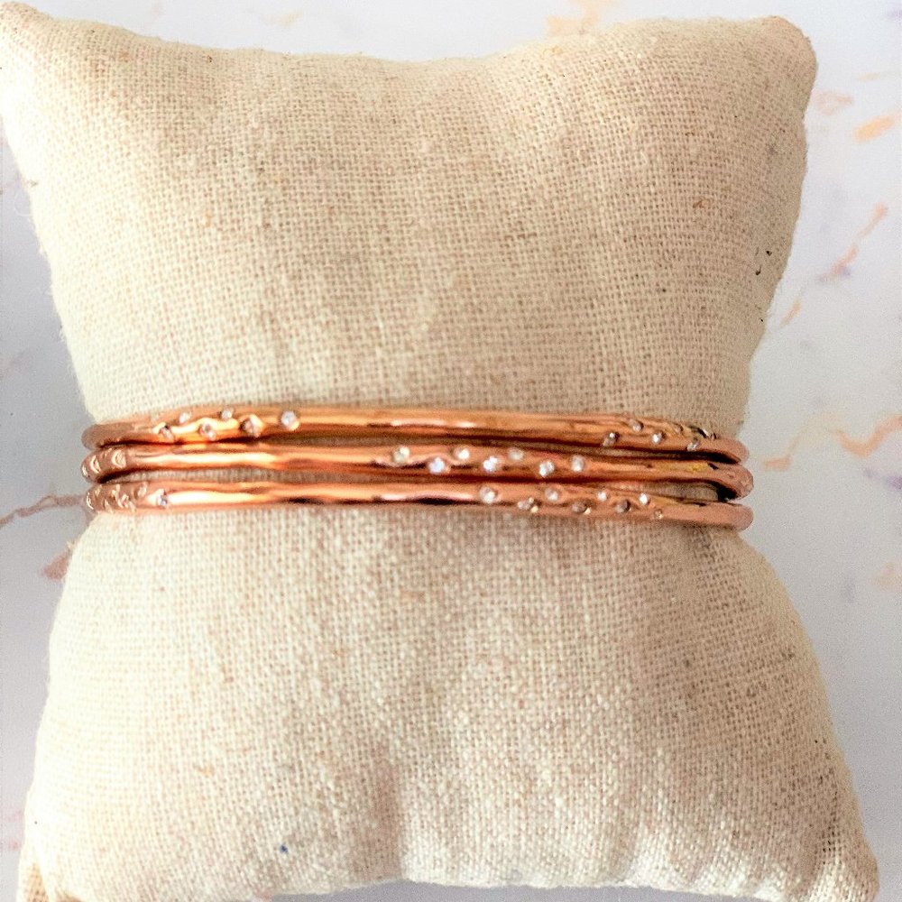 Stella & Dot Rhea Rose Gold Bangles